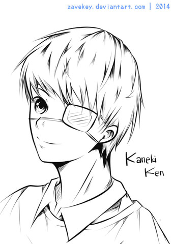 Ken Kaneki Coloring Page